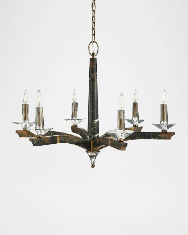 Inverness 6-Light Marble Chandelier, 41" Round